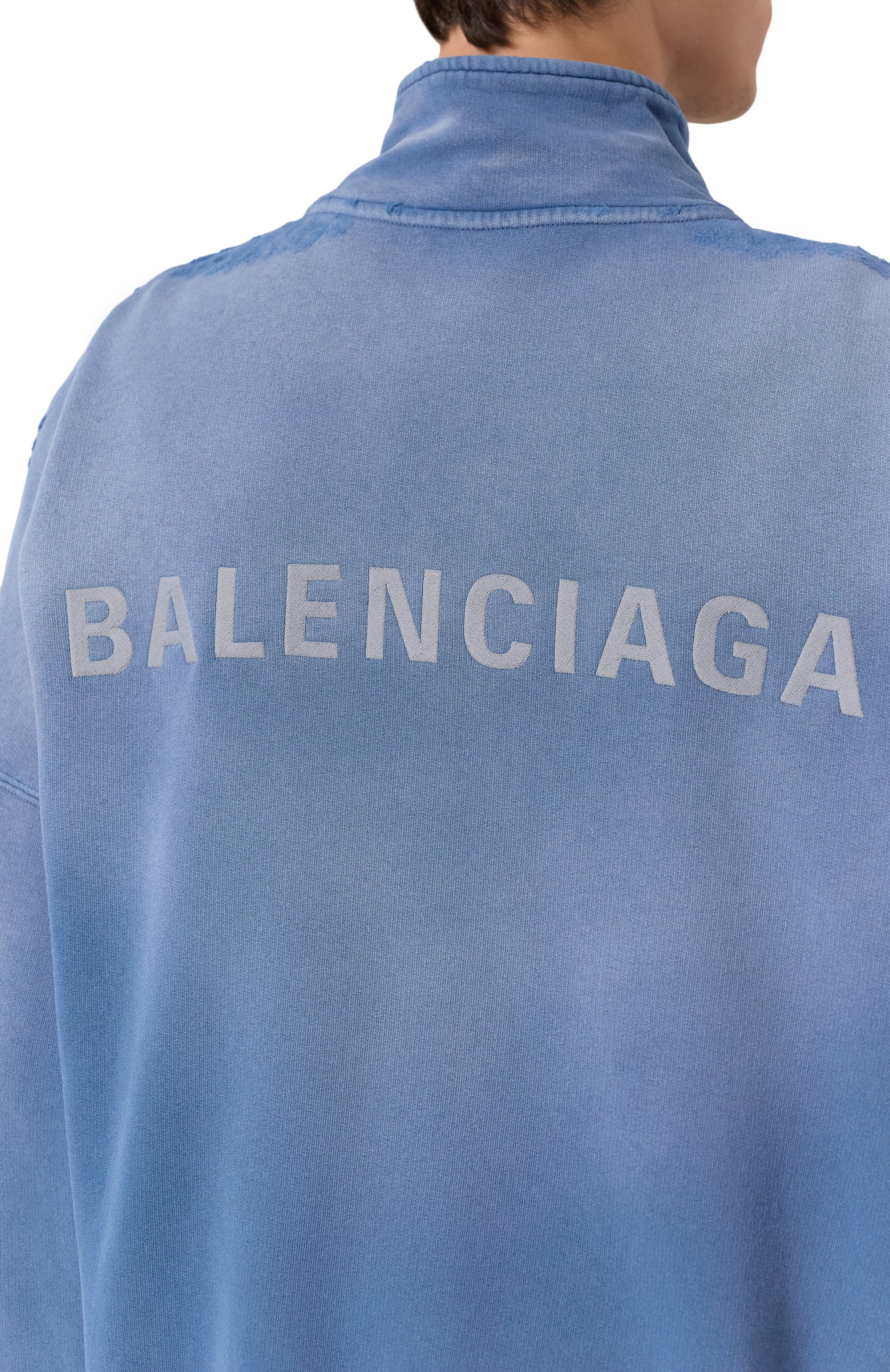 Хлопковая толстовка BALENCIAGA синего цвета по цене 189000 руб., арт. 836853/TSVP1, фото 5 Хлопковая толстовка BALENCIAGA, арт. 836853/TSVP1, фото 5