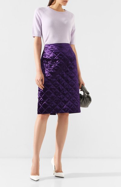 Стеганая юбка DRIES VAN NOTEN фиолетового цвета по цене 31550 руб., арт. 192-10800-8536, фото 2 Стеганая юбка DRIES VAN NOTEN, арт. 192-10800-8536, фото 2