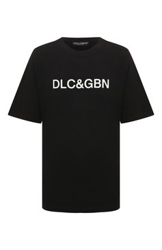 Мужская хлопковая футболка DOLCE & GABBANA черного цвета, арт. G8PN9T/G7M8F | Фото 1 (Рукава: Короткие; Длина (для топов): Стандартные; Принт: С принтом; Материал сплава: Проставлено; Материал внешний: Хлопок; Драгоценные камни: Проставлено; Стили: Кэжуэл)