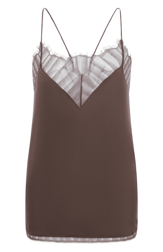 Шелковый топ Iro WP16BERWYN Коричневый WP16BERWYN