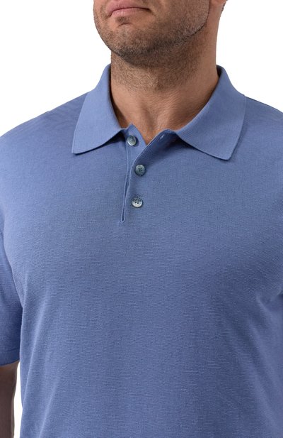 Поло из шелка и хлопка ZILLI голубого цвета по цене 164500 руб., арт. KBP002M0164VFAF00/62, фото 5 Поло из шелка и хлопка ZILLI, арт. KBP002M0164VFAF00/62, фото 5