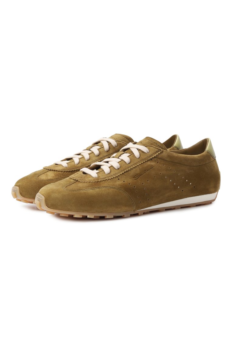 Женские замшевые кроссовки SANTONI хаки цвета, арт. WBGG61356BIFTTKR | Фото 1 (Материал внешний: Натуральная кожа, Замша; Автоматизация ТО: Проставлено; Подошва: Платформа; Автоматизация состава: Проставлено; Материал внутренний: Натуральная кожа; Стили: Кэжуэл; Кросс-КТ: Низкие; Материал утеплителя: Без утеплителя)