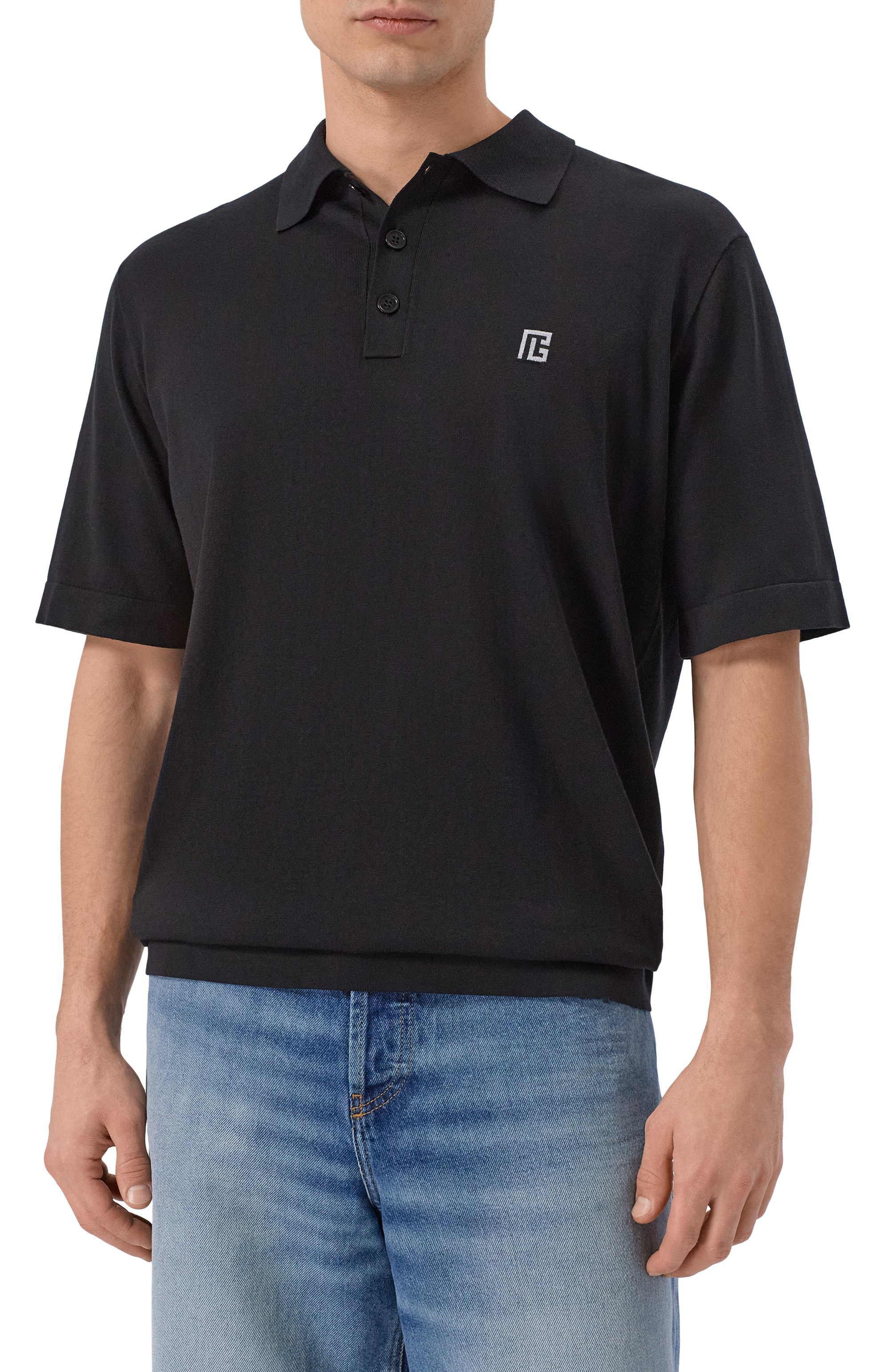 Поло из шелка и хлопка BALMAIN, арт. GH1GB044/KJ53, фото 3