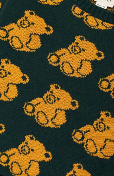 Шерстяной пуловер с принтом и контрастной отделкой GUCCI, арт. 455057/X1419, фото 3
