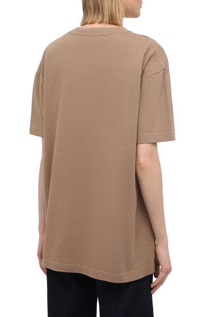 Хлопковая футболка ACNE STUDIOS коричневого цвета по цене 18300 руб., арт. AL0199, фото 4 Хлопковая футболка ACNE STUDIOS, арт. AL0199, фото 4