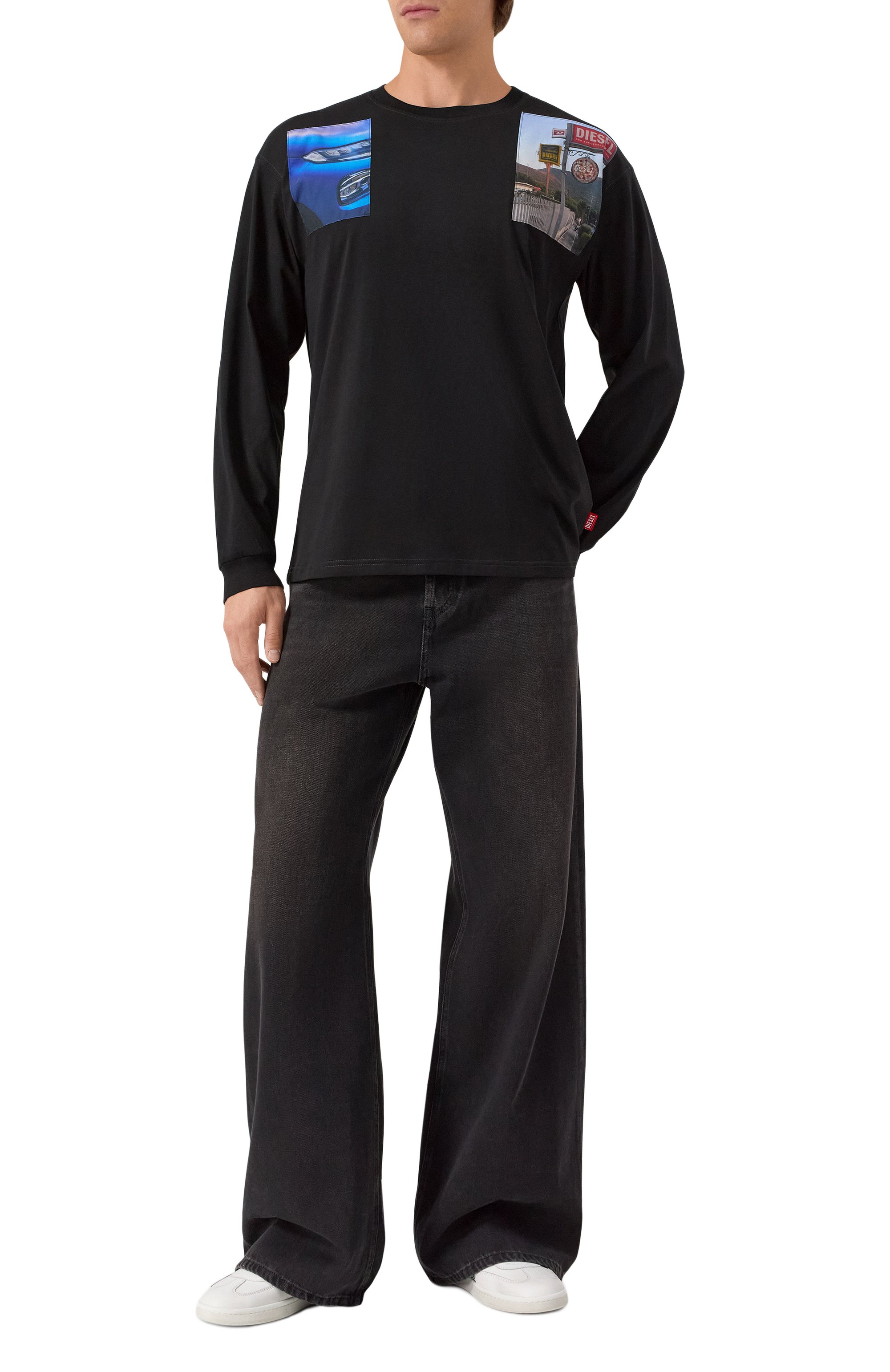Хлопковый лонгслив DIESEL, арт. A19468/0PLAT, фото 2