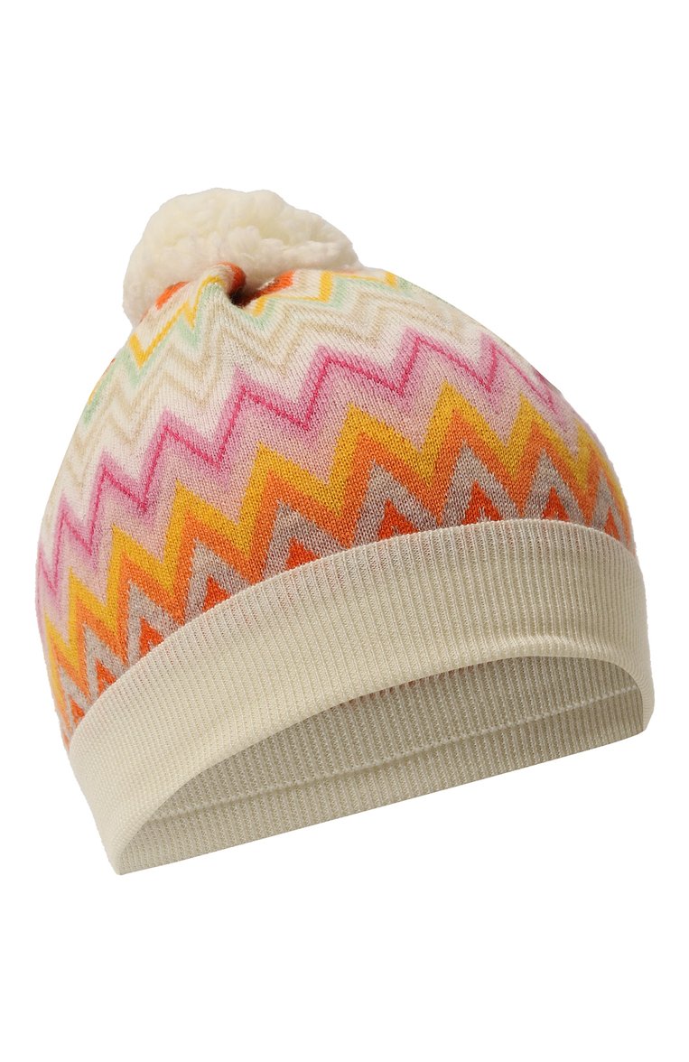 Детского шерстяная шапка MISSONI разноцветного цвета, арт. MV0A37/W0028 | Фото 1 (Материал сплава: Проставлено; Нос: Не проставлено; Материал: Текстиль, Шерсть)