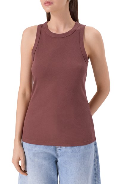 Майка ADDICTED коричневого цвета по цене 10330 руб., арт. FT2316, фото 3 Майка ADDICTED, арт. FT2316, фото 3