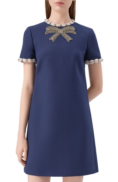 Платье из шерсти и шелка VALENTINO, арт. 7B3VADR9/1CF, фото 3