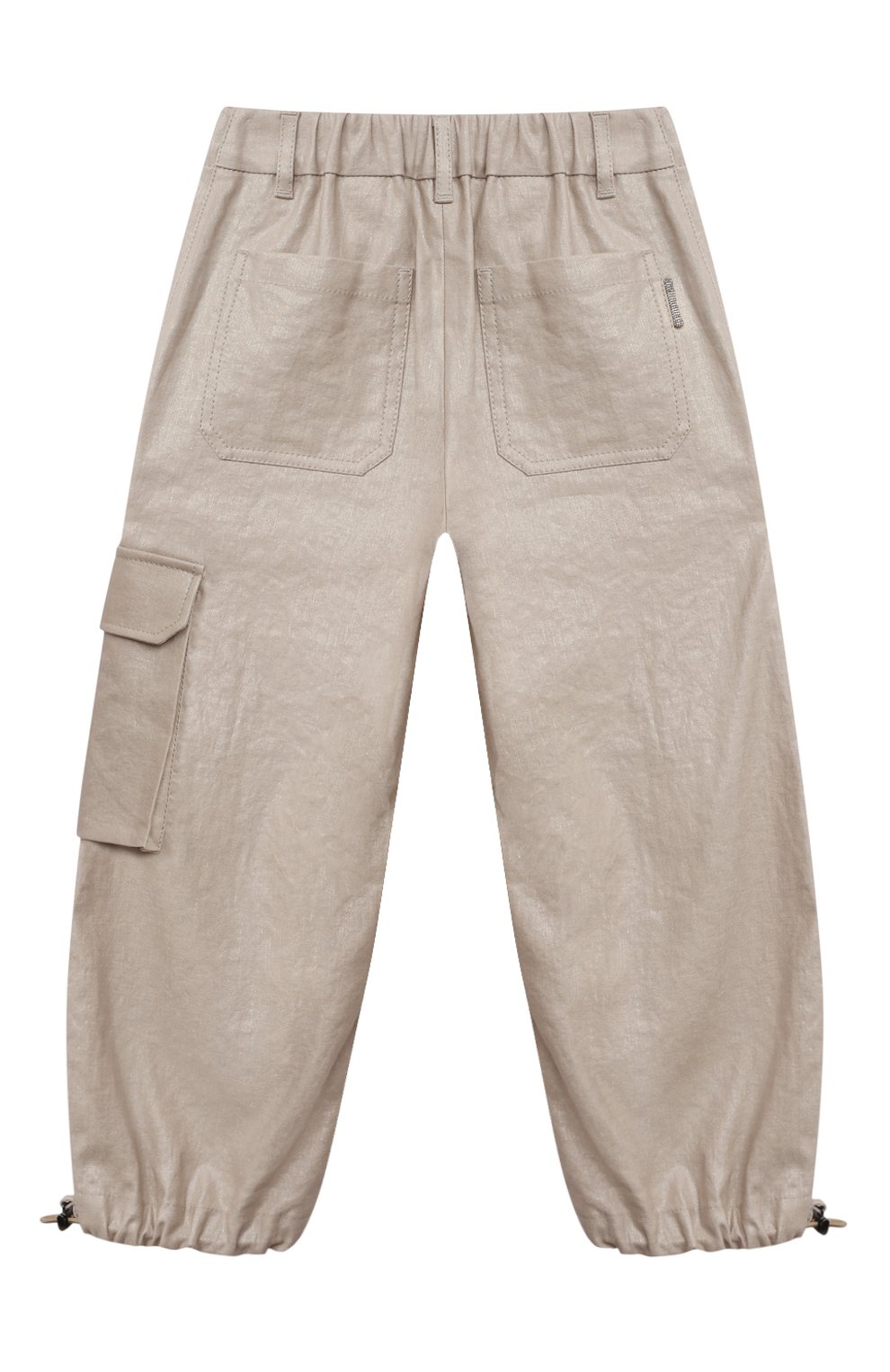 Брюки из хлопка и льна BRUNELLO CUCINELLI, арт. BH500S286C, фото 2