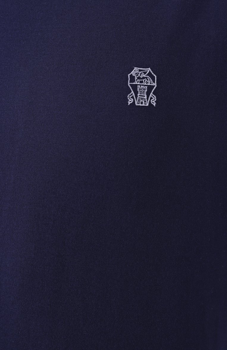 Мужская хлопковая футболка BRUNELLO CUCINELLI темно-синего цвета, арт. M0B137427G | Фото 6 (Рукава: Короткие; Драгоценные камни: Проставлено; Длина (для топов): Стандартные; Материал сплава: Проставлено; Стили: Кэжуэл; Принт: Без принта; Материал внешний: Хлопок; Кросс-КТ: Джерси; Мужское Кросс-КТ: Футболка-одежда)
