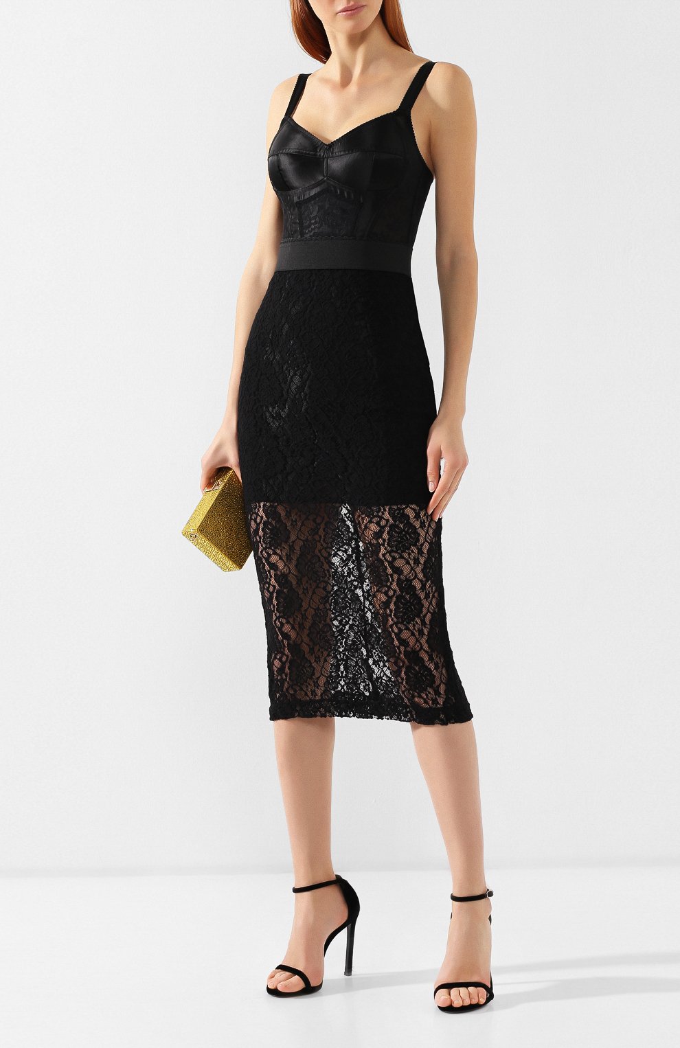 Кружевная юбка DOLCE & GABBANA черного цвета по цене 99500 руб., арт. F4BKET/FLMPS, фото 2 Кружевная юбка DOLCE & GABBANA, арт. F4BKET/FLMPS, фото 2