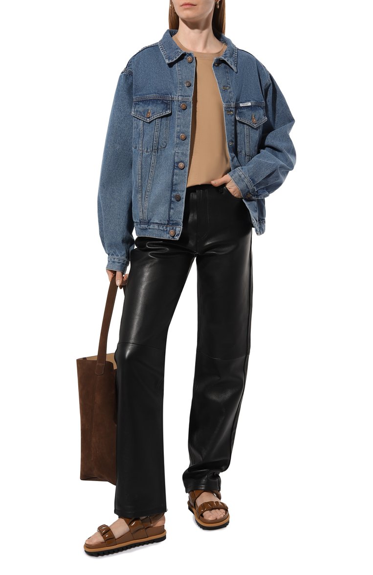 Женская джинсовая куртка FORTE DEI MARMI COUTURE голубого цвета, арт. 23SF6352-10 | Фото 2 (Кросс-КТ: Куртка, Деним; Рукава: Длинные; Стили: Гранж; Материал сплава: Проставлено; Материал внешний: Хлопок, Деним; Драгоценные камни: Проставлено; Длина (верхняя одежда): Короткие)