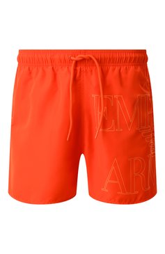 Мужские плавки-шорты EMPORIO ARMANI оранжевого цвета, арт. EM000583/AF12326 | Фото 1 (Нос: Не проставлено; Материал сплава: Проставлено; Мужское Кросс-КТ: плавки-шорты; Принт: С принтом; Материал внешний: Синтетический материал)
