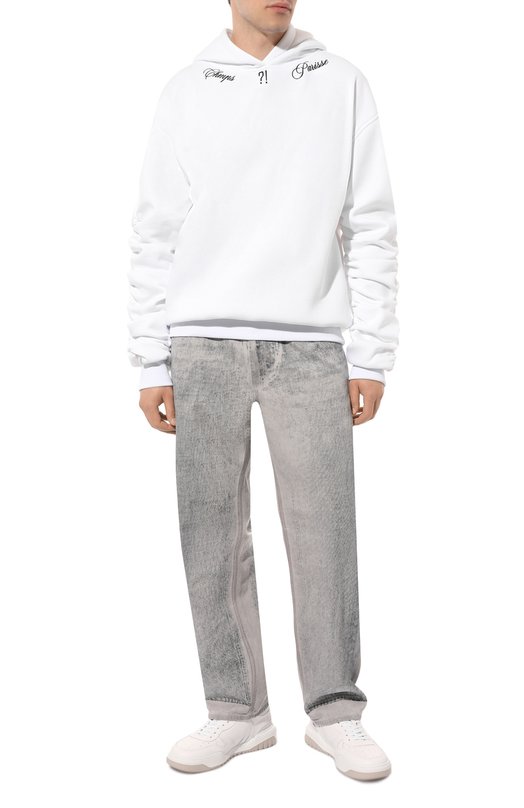 Хлопковое худи CHMPS PARISSE Белый, фото 2