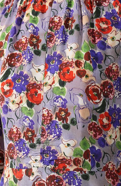 Шелковое платье-миди с воротником стойкой и принтом PRADA, арт. P36S0R-1RZK-F0014, фото 5