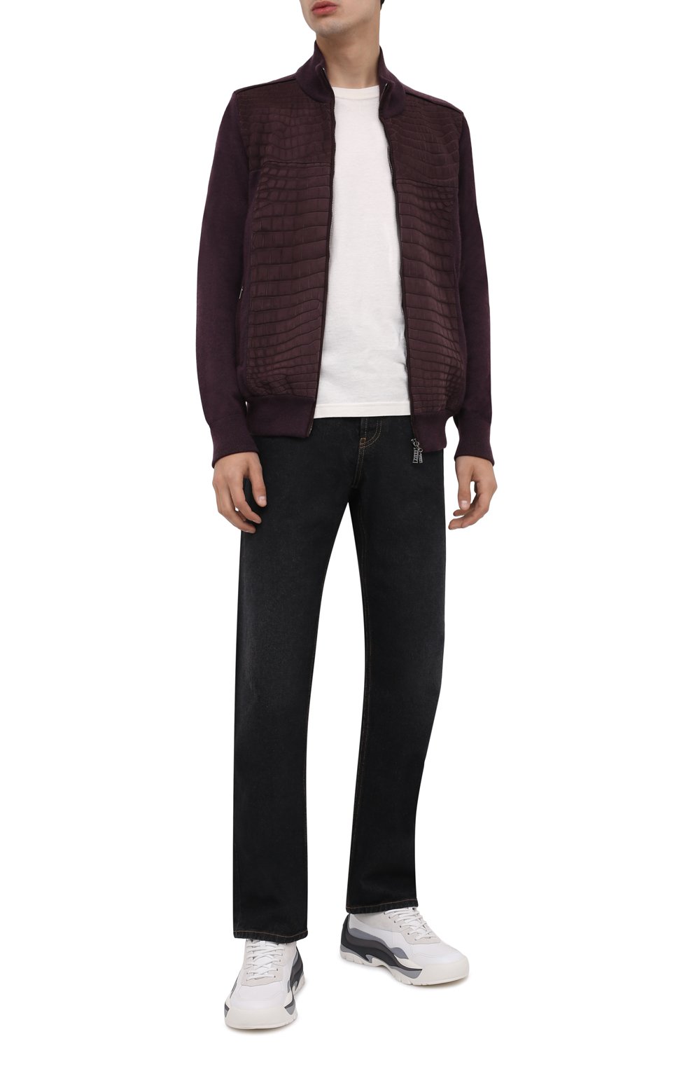 Кардиган с отделкой из кожи аллигатора ZILLI, арт. MBW-NC315-CR0C1/ML01/AMIS, фото 2