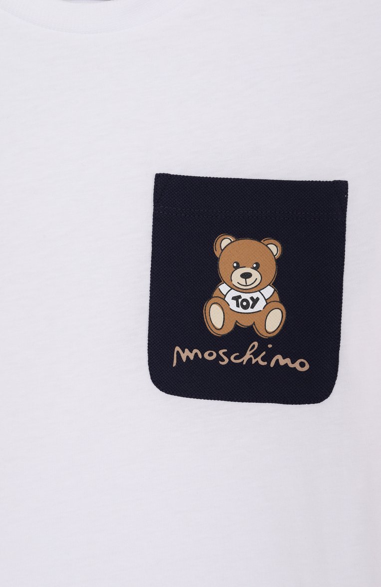 Детского комплект из футболки и шорт MOSCHINO темно-синего цвета, арт. HUG00P/LCB60/10-14 | Фото 6 (Материал внешний: Хлопок; Рукава: Короткие; Мальчики Кросс-КТ: Костюмы-спорт; Тематический товар: Teddy Bear; Автоматизация состава: Проставлено; Автоматизация ТО: Проставлено; Ростовка одежда: 10 - 11 лет | 140 - 146см, 12 лет | 152 см)