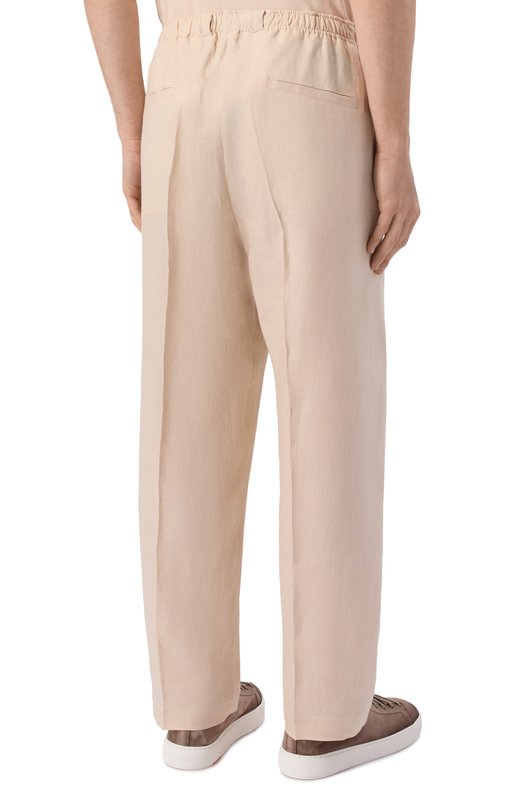 Льняные брюки Kiton UPKN088K0708H Бежевый  UPKN088K0708H Фото 4