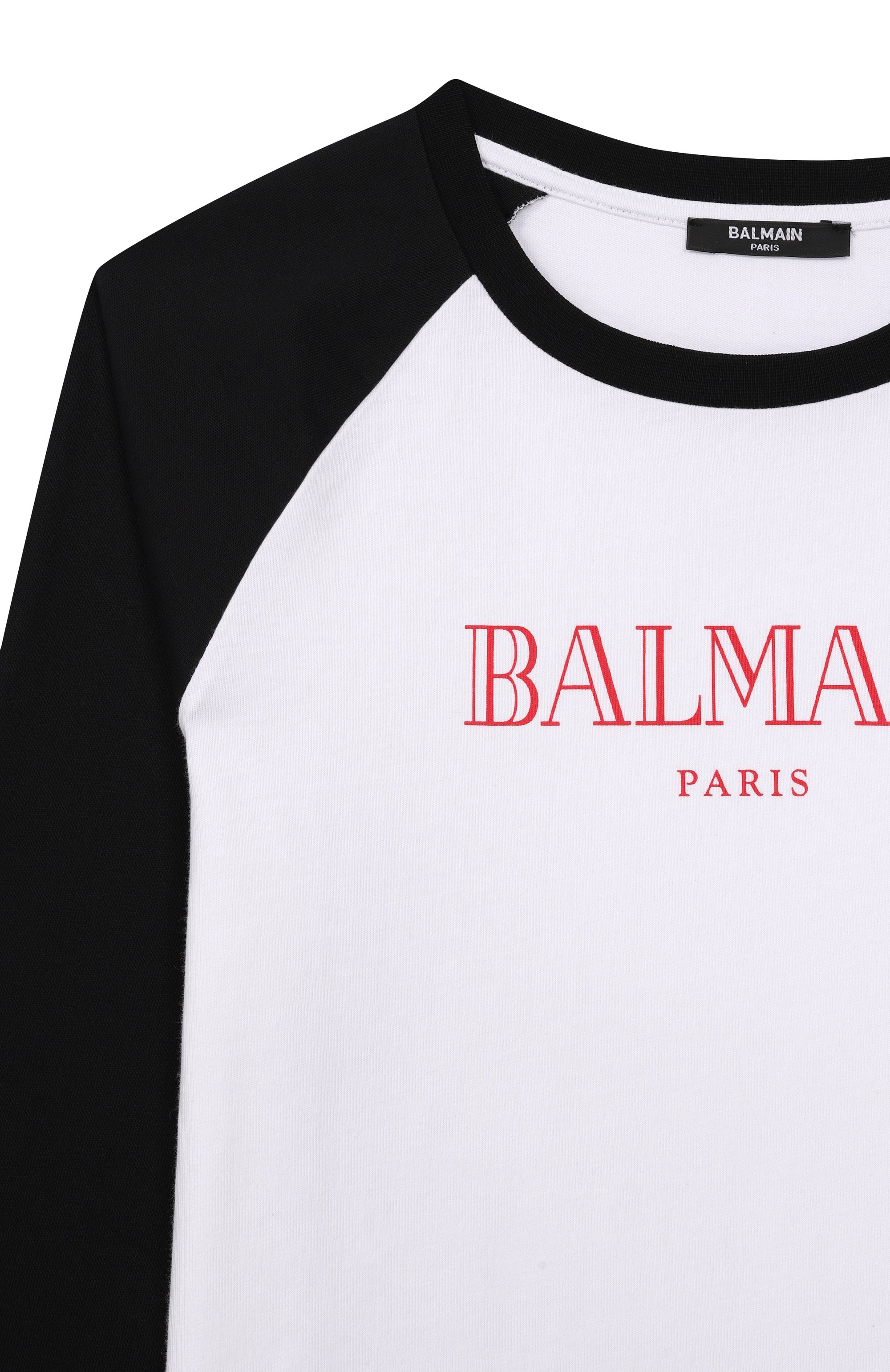 Хлопковый лонгслив BALMAIN черно-белого цвета по цене 19050 руб., арт. BY8P30, фото 3 Хлопковый лонгслив BALMAIN, арт. BY8P30, фото 3