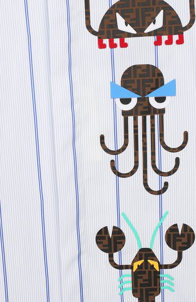 Хлопковая рубашка FENDI голубого цвета по цене 19150 руб., арт. JMC078/A6A9/3A-5A, фото 3 Хлопковая рубашка FENDI, арт. JMC078/A6A9/3A-5A, фото 3