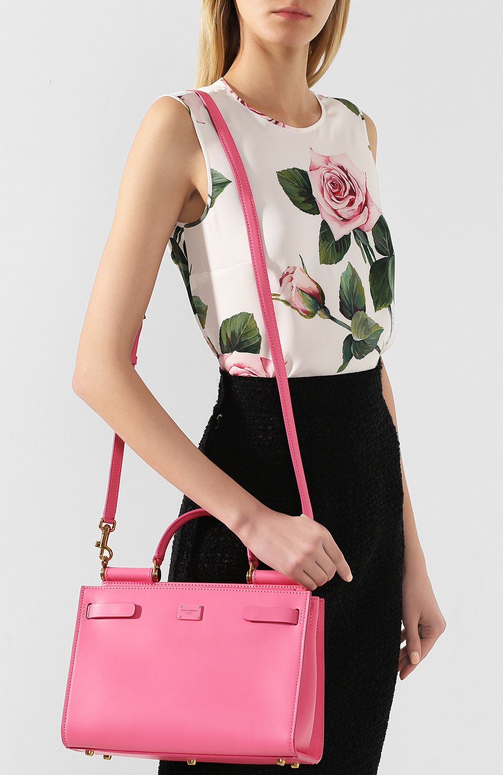 Сумка sicily 62 small DOLCE & GABBANA розового цвета по цене 234000 руб., арт. BB6625/AV385, фото 5 Сумка sicily 62 small DOLCE & GABBANA, арт. BB6625/AV385, фото 5