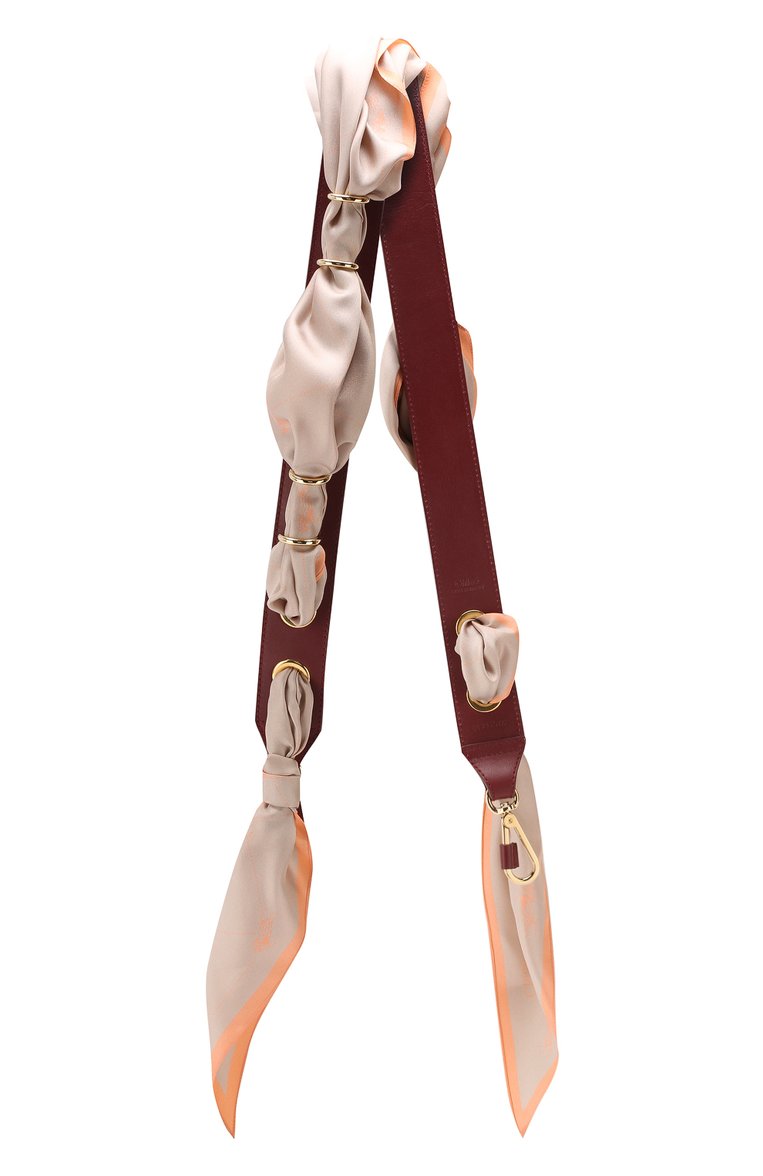 Женские кожаный ремень для сумки scarf strap CHLOÉ бордового цвета, арт. CHC18AD802A36 | Фото 1 (Статус проверки: Проверена категория, Проверено; Материал: Натуральная кожа; Ошибки технического описания: Нет высоты, Нет глубины; Кросс-КТ: ремень-сумка; Нос: Не проставлено)