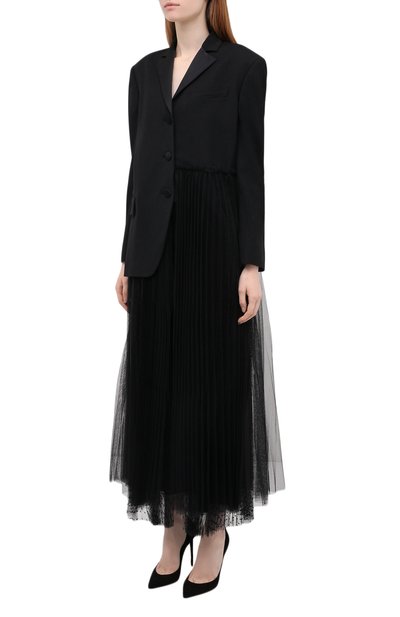 Жакет из вискозы и шерсти REDVALENTINO черного цвета по цене 114000 руб., арт. WR0CED25/65U, фото 3 Жакет из вискозы и шерсти REDVALENTINO, арт. WR0CED25/65U, фото 3