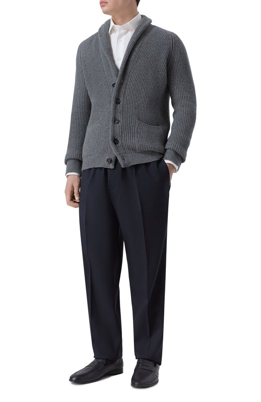 Кардиган из шерсти и кашемира Andrea Campagna M5625-6145FB Серый  M5625-6145FB Фото 2