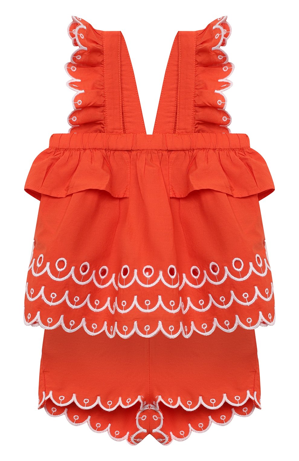 Комплект из топа и шорт STELLA MCCARTNEY кораллового цвета по цене 7455 руб., арт. 602544/SQK79, фото 1 Комплект из топа и шорт STELLA MCCARTNEY, арт. 602544/SQK79, фото 1