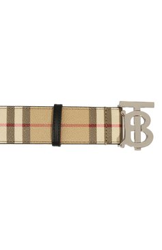 Мужской ремень из экокожи BURBERRY бежевого цвета, арт. 8070294 | Фото 4 (Материал: Экокожа; Случай: Повседневный; Материал сплава: Проставлено; Нос: Не проставлено)