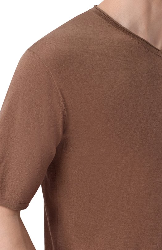 Пуловер из шелка и хлопка 12 STOREEZ 137278 Коричневый  137278 Фото 5