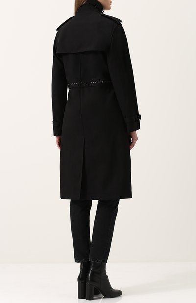 Однотонный двубортный тренч с поясом и погонами VALENTINO, арт. PB3CA169/2PQ, фото 4