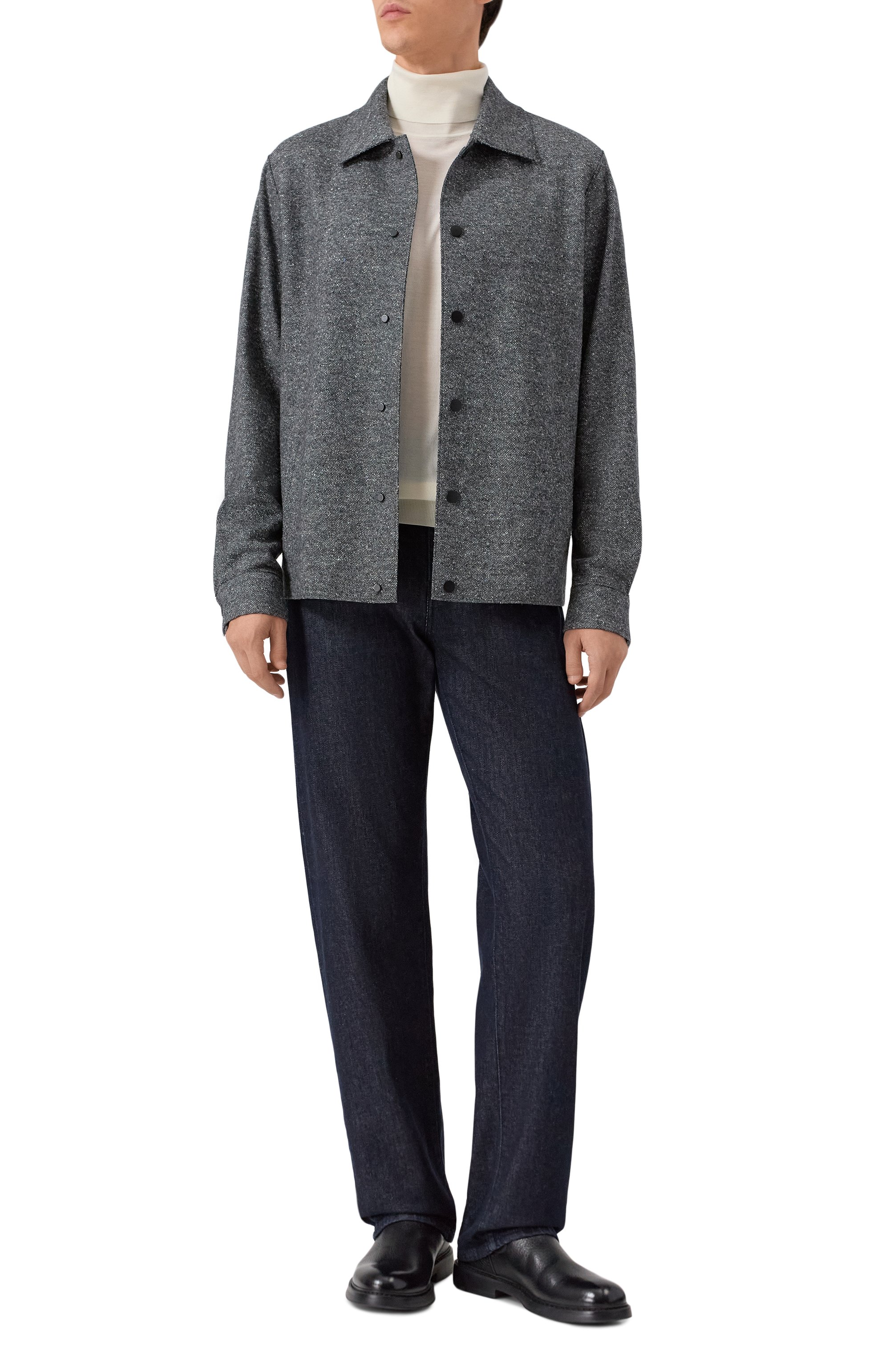 Куртка-рубашка из шерсти и шелка HARRIS WHARF LONDON, арт. CH9366MDH, фото 2