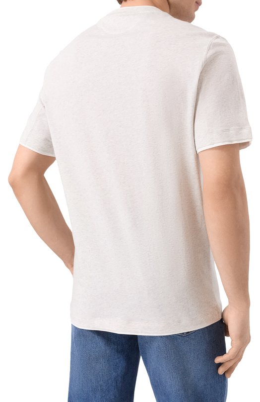 Хлопковая футболка Brunello Cucinelli M0B137427 Серый  M0B137427 Фото 4