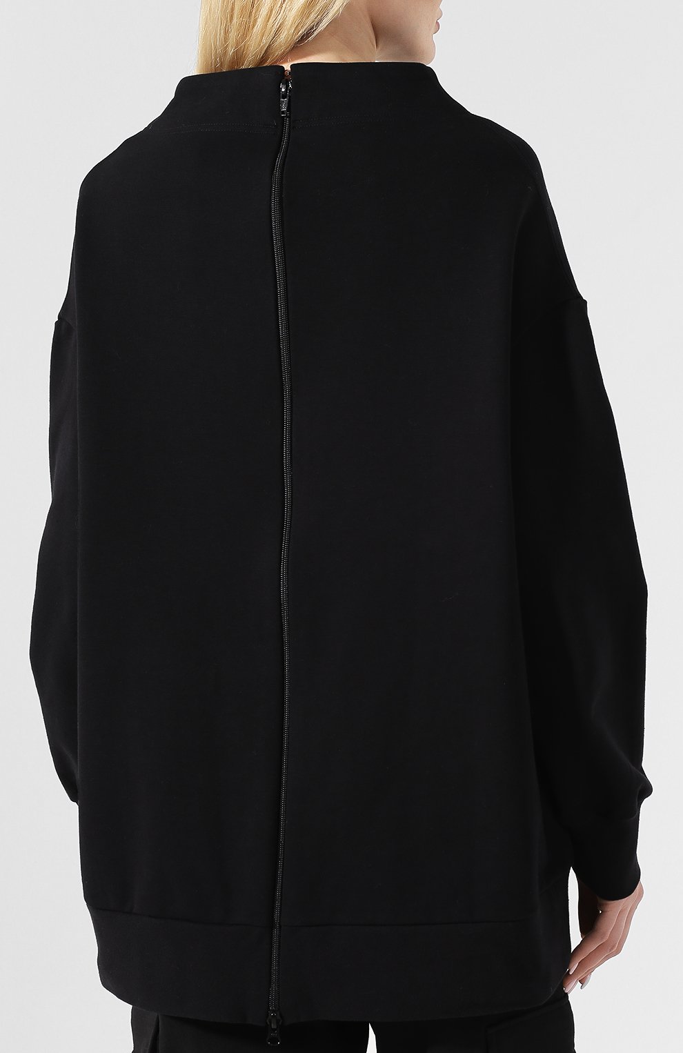 Хлопковый пуловер YOHJI YAMAMOTO черного цвета по цене 51350 руб., арт. FZ-T55-008, фото 4 Хлопковый пуловер YOHJI YAMAMOTO, арт. FZ-T55-008, фото 4