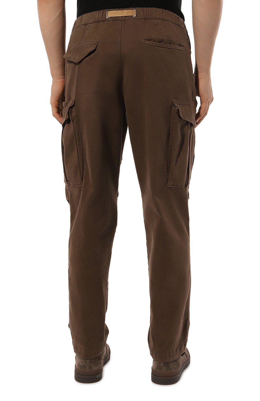 Хлопковые брюки-карго WHITE SAND коричневого цвета по цене 24350 руб., арт. 24WSU69 5, фото 4 Хлопковые брюки-карго WHITE SAND, арт. 24WSU69 5, фото 4