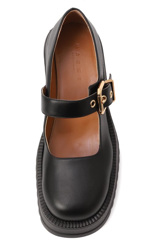 Кожаные туфли Mary Jane Marni MJMS007304/P6453 Чёрный  MJMS007304/P6453 Фото 6