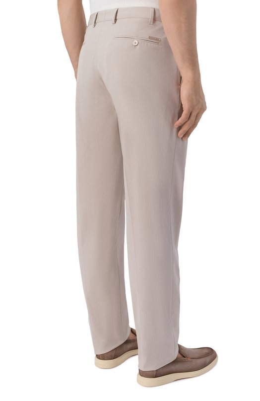 Брюки из хлопка и шелка Stefano Ricci M1T6100111/CTKE1U Бежевый  M1T6100111/CTKE1U Фото 4