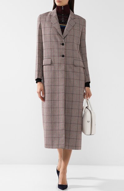 Шерстяное пальто в клетку PRADA, арт. P678H-1R2W-F0041, фото 2