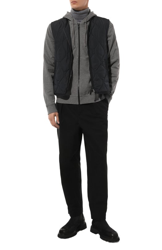 Хлопковая толстовка BOSS Orange Серый, фото 2