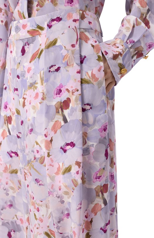 Шелковые брюки Balmain GF1PN215/SF37 Сиреневый  GF1PN215/SF37 Фото 5