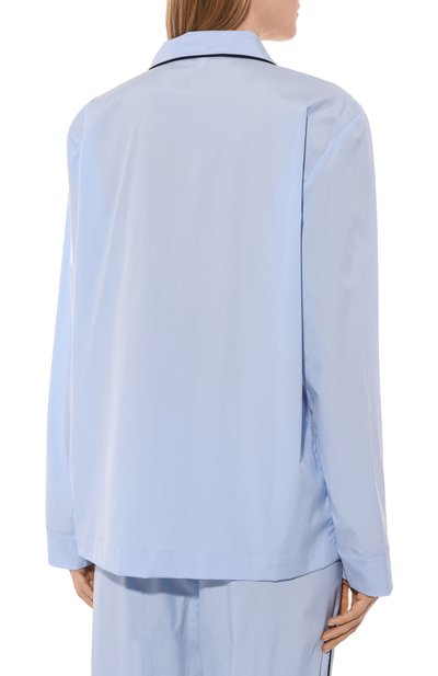 Хлопковая блузка SPORTY AND RICH голубого цвета по цене 21050 руб., арт. SI021516205BL50, фото 4 Хлопковая блузка SPORTY AND RICH, арт. SI021516205BL50, фото 4