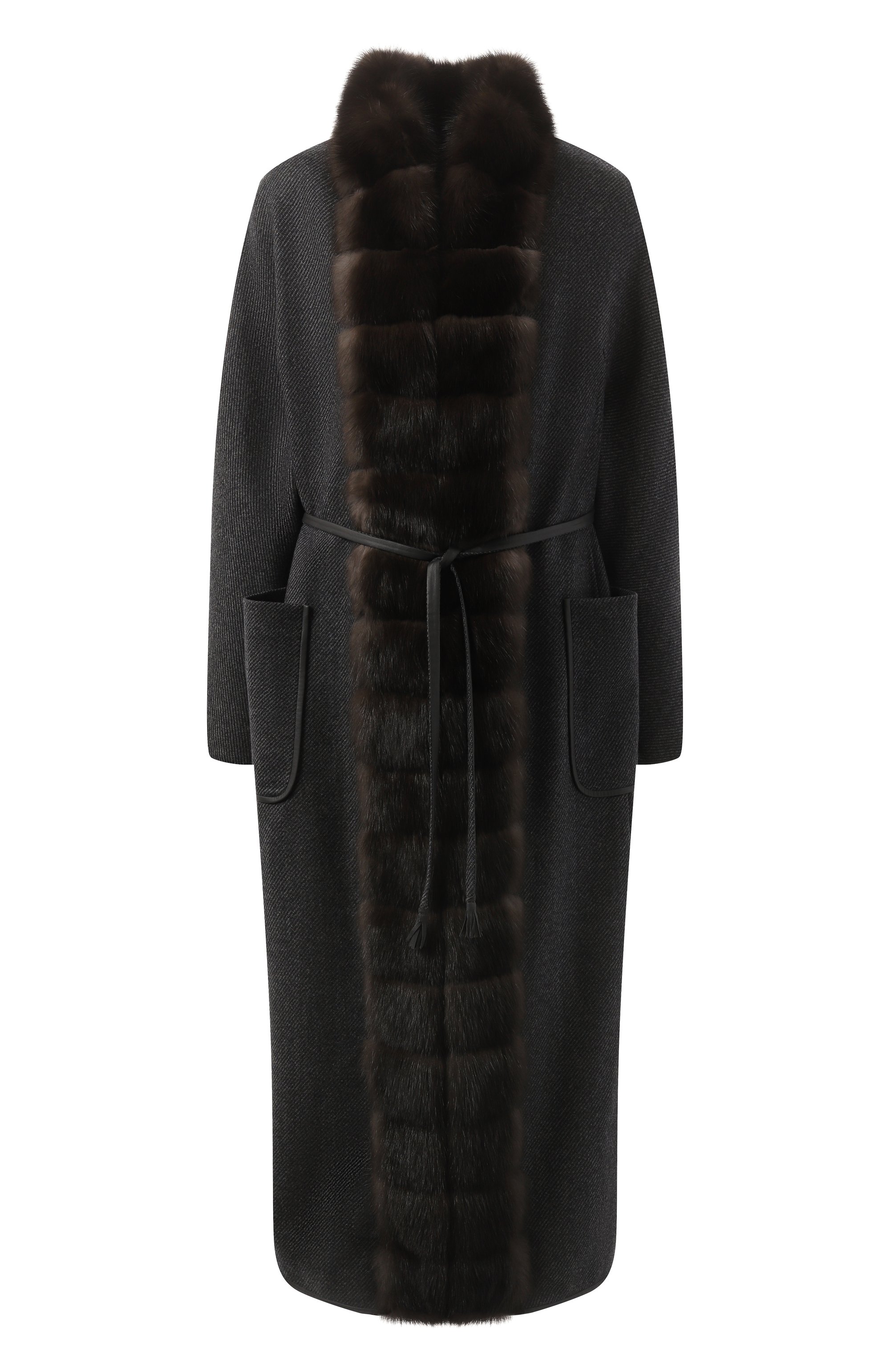 Кашемировое пальто с отделкой из меха соболя SABLEFUR, арт. 72213-SB-10, фото 1