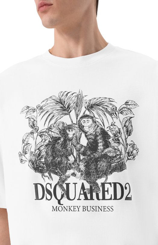 Хлопковая футболка Dsquared2 S74GD1545/D20106 Белый  S74GD1545/D20106 Фото 5