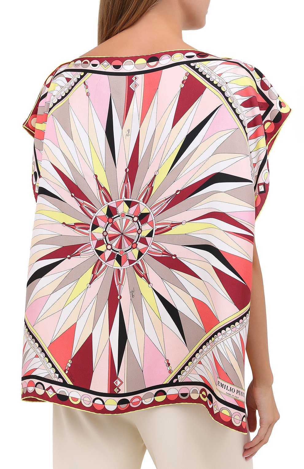 Шелковый топ EMILIO PUCCI розового цвета по цене 37750 руб., арт. 0RWM70/0R826, фото 4 Шелковый топ EMILIO PUCCI, арт. 0RWM70/0R826, фото 4