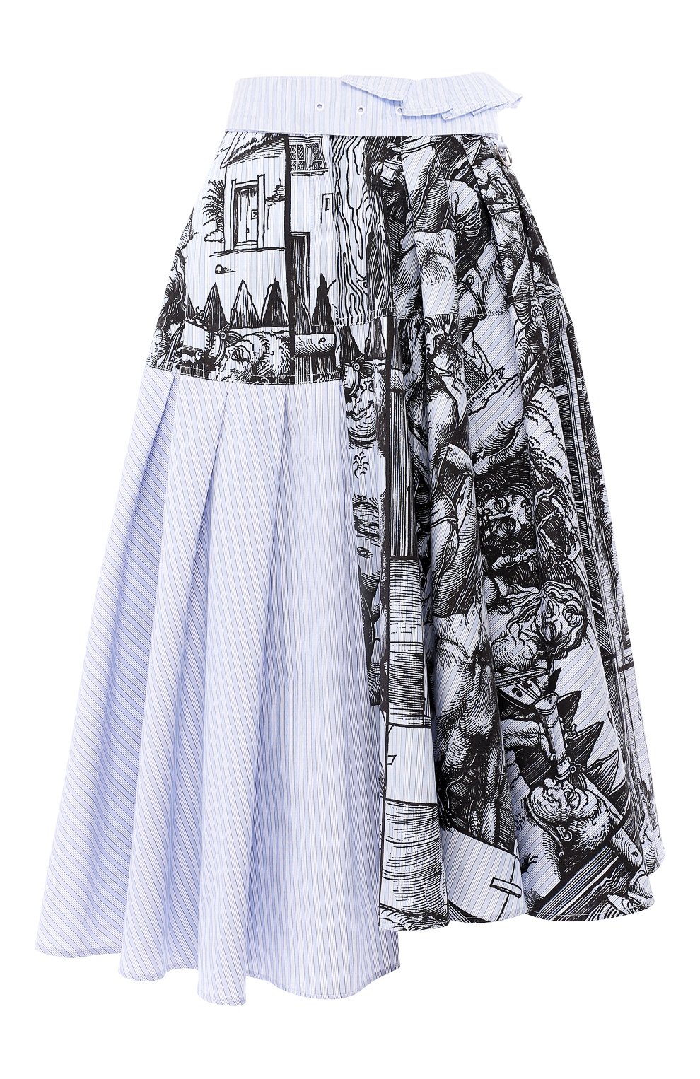 Хлопковая юбка JW ANDERSON голубого цвета по цене 53100 руб., арт. SK04519A 620/836, фото 1 Хлопковая юбка JW ANDERSON, арт. SK04519A 620/836, фото 1