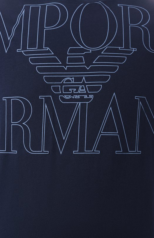 Хлопковая футболка Emporio Armani EM000574/AF12326 Синий  EM000574/AF12326 Фото 6