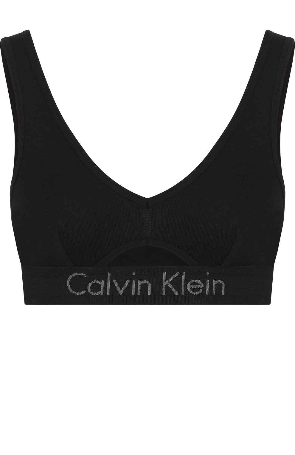 Хлопковый бюстгальтер с логотипом бренда CALVIN KLEIN черного цвета по цене 4715 руб., арт. QF4507E, фото 1 Хлопковый бюстгальтер с логотипом бренда CALVIN KLEIN, арт. QF4507E, фото 1