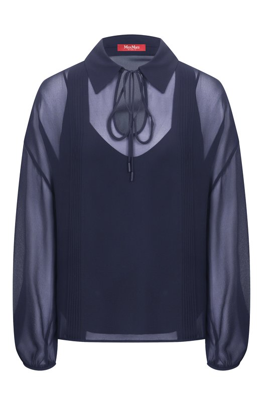 Шелковая блузка Max Mara Studio VALDAI Синий VALDAI